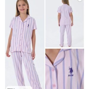 U.S. Polo Assn Kız Çocuk Gömlek Pijama Takımı